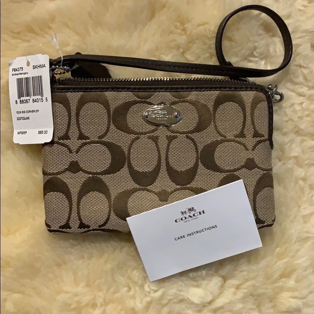 Coach signature wristlet new
